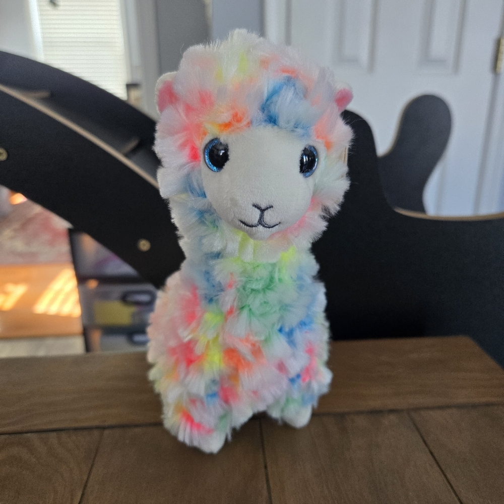 Colorful Rainbow Tie Dye Plush Ty Llama Stuffed Animal